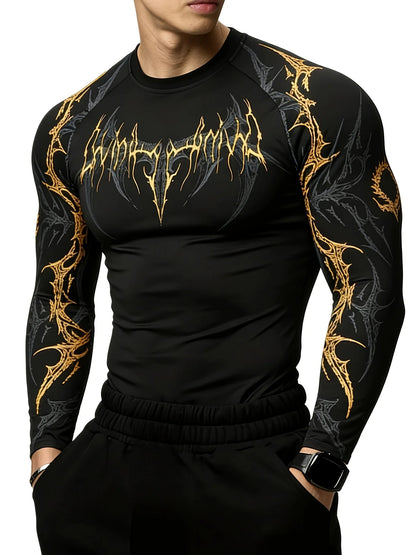 Men's Quick-dry Sports Shirt Running Fitness Long-sleeve T-shirt Men's Casual Athletic Shirt Training Muscle-defining Fit