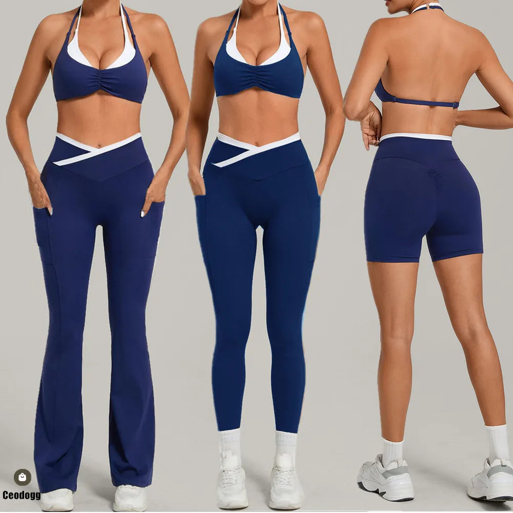 Adjustable Halter Women Sports Yoga Bra Anti-Sweat Fitness Top Women Cycling Shockproof Crop Top Sport Bra Gym Workout Top XP06