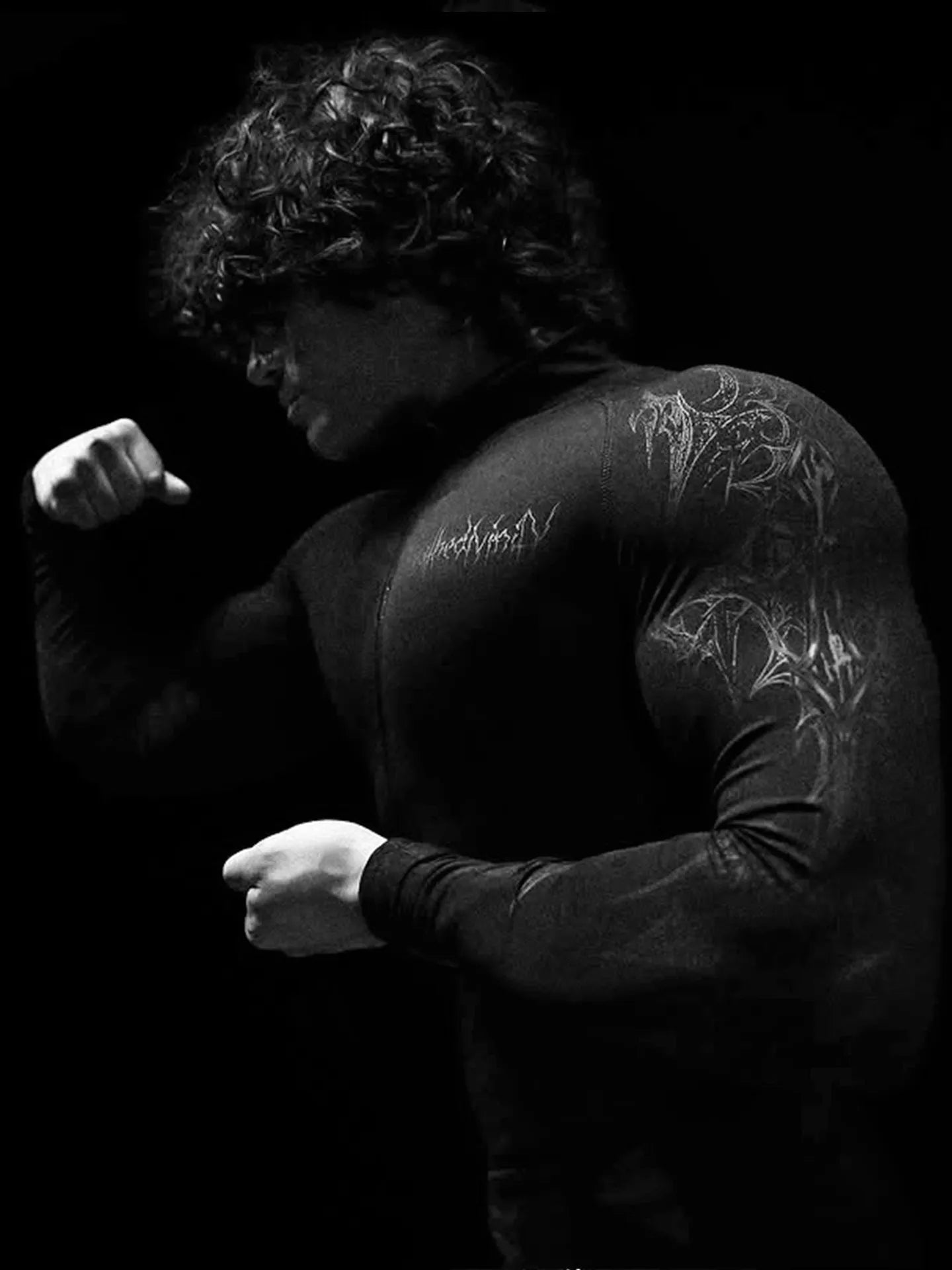 Dark Quick Drying Autumn And Winter Training Long Sleeved Men's Zipper Fitness Clothes, Sports Tight Fitting Clothes
