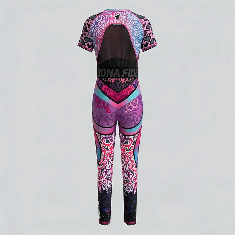 Women's Streetwear Workout Lace Pink Two-Piece Set