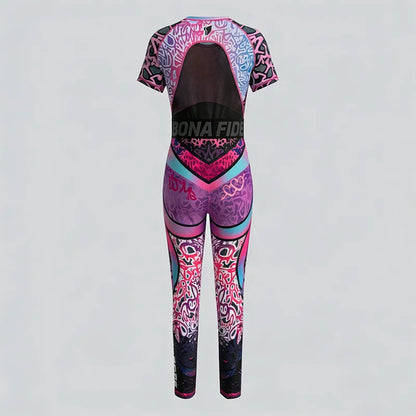 Women's Streetwear Workout Lace Pink Two-Piece Set