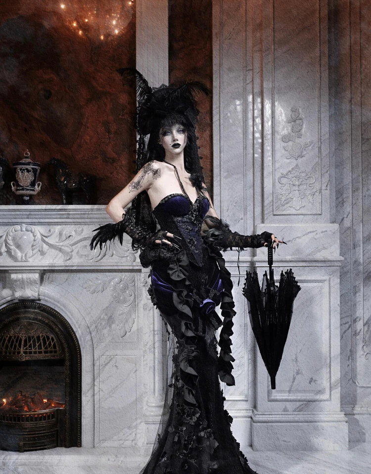 Women's Gothic Velvet Corset Waist Top