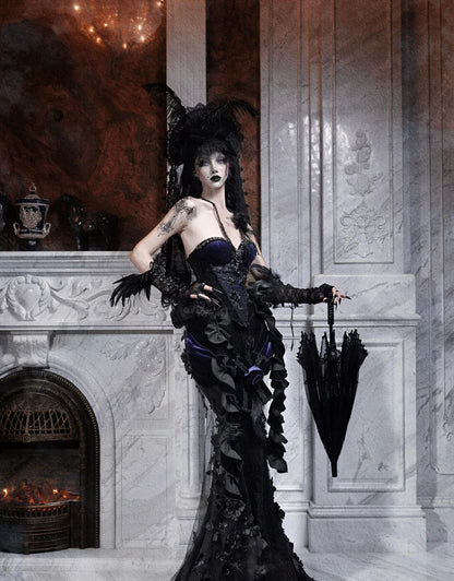 Women's Gothic Velvet Corset Waist Top