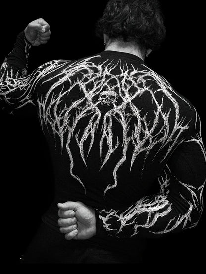 Tight Fitting Long Sleeved T-shirt S-2XL High Elasticity Muscle Fitness Shirt Quick Drying Moisture Wicking And Sweat Wicking