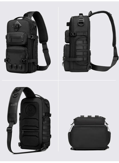 Ozuko Belly Bags Men's Chest Bag Outdoor Tactical One Shoulder Crossbody Bag High Capacity Waterproof Sports Bag For Man