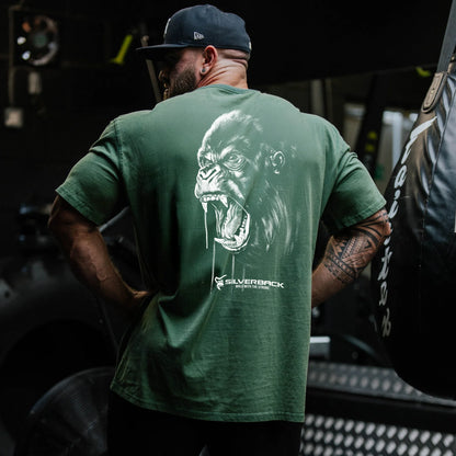 SILVERBACK Sports Men Loose T-shirt Cotton Fashion Oversized Male Tee Shirts Gym Running Streetwear Fitness T-shirt men clothing