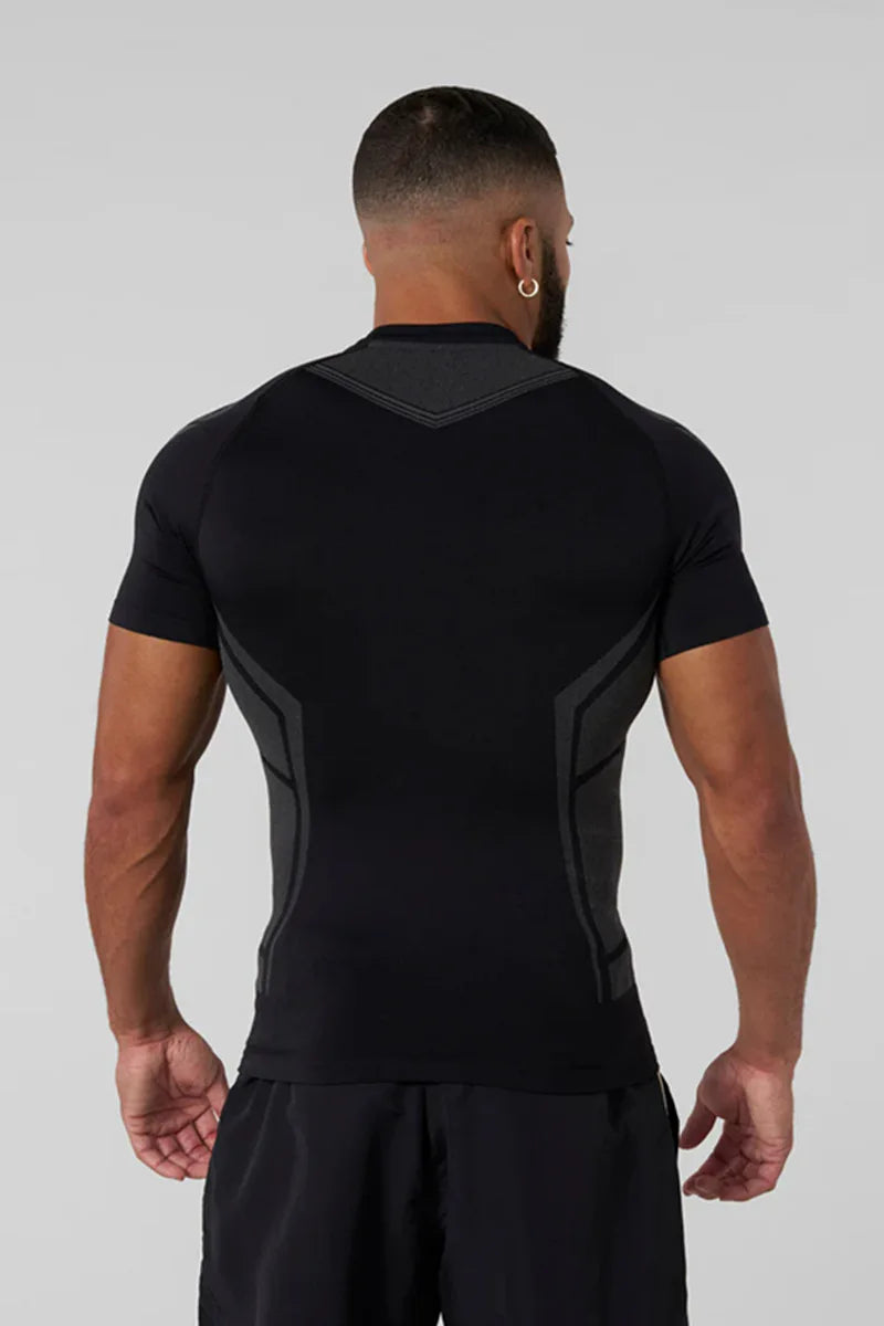 Men's Compression Short Sleeve T-Shirt Tribal Print Workout Tops Breathable Quick Dry Athletic Base Layer for Gym Training Bodyb