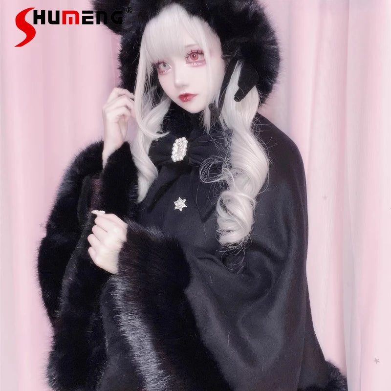Women's Lolita Cat-Ear Wool Cape
