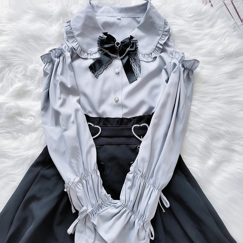 Women's Jirai Kei Lolita Long-Sleeve Blouse