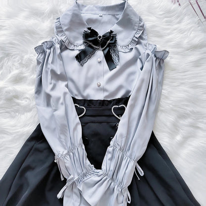 Women's Jirai Kei Lolita Long-Sleeve Blouse