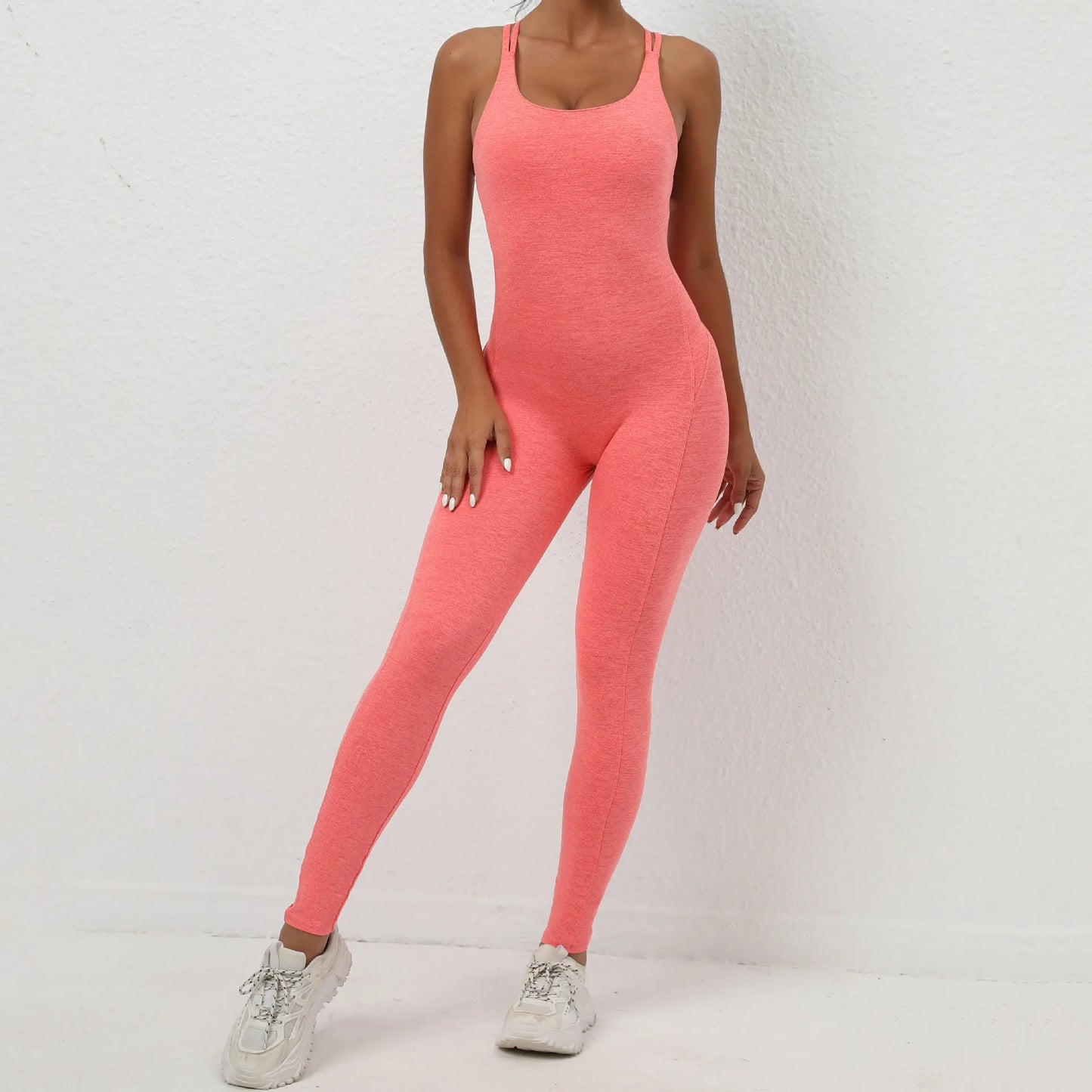 Women's Workout Slim Fit Ruched Black Jumpsuit