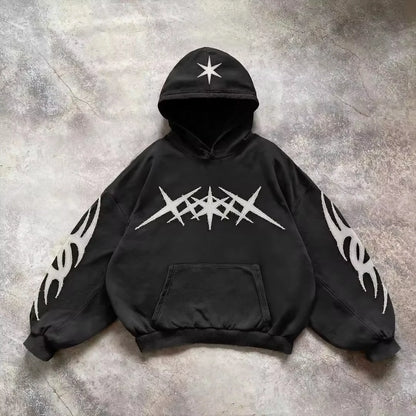Women's Gothic Graphic Oversized Pullover Hoodie