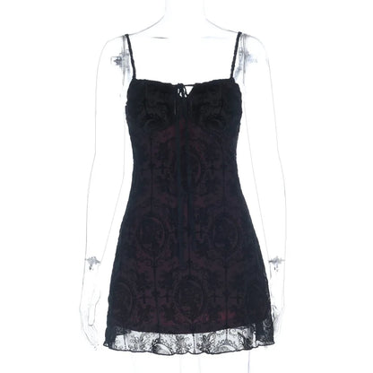 Women's Gothic Cross Strap Mini Dress