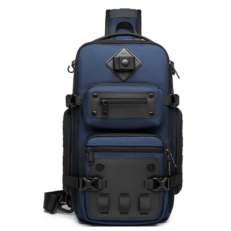 Ozuko Belly Bags Men's Chest Bag Outdoor Tactical One Shoulder Crossbody Bag High Capacity Waterproof Sports Bag For Man