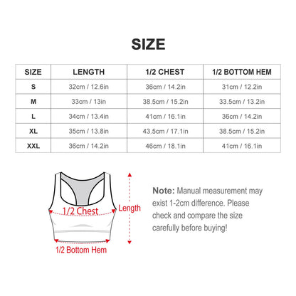 I Love BBC Design Racerback Sports Bras for Women - Padded Seamless Support Bra for Yoga Gym Workout Fitness