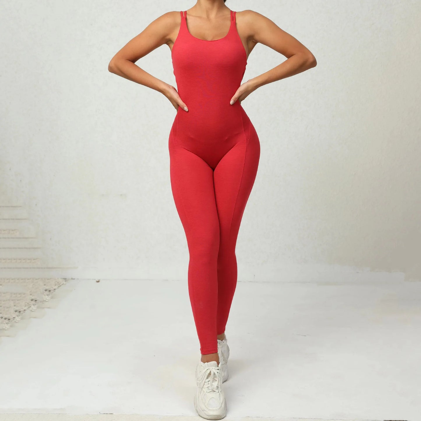 Women's Workout Slim Fit Ruched Black Jumpsuit