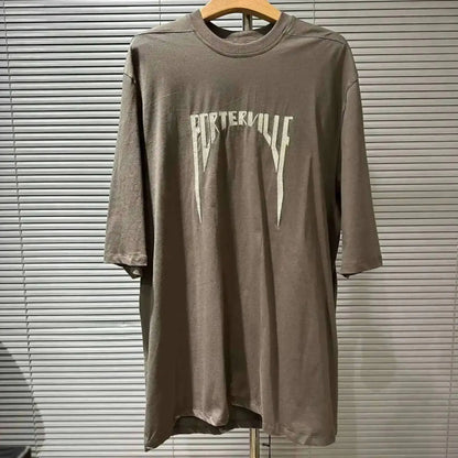HKSH Summer Men's Tide Dark High Street Trendy Letters Print T-shirt Women Round Collar Cotton Oversized Loose Short Tees HK3578