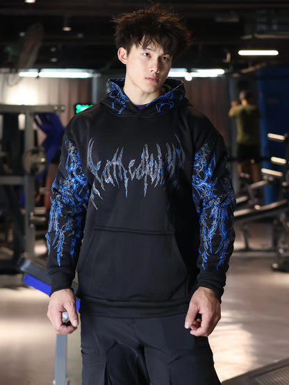 New Men's Fashion Hoodie for Spring/Fall | Street Style Color-Block Print Pullover | Comfortable Versatile with Pockets