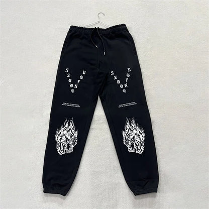 DARC SPORT ankle-length sweatpants, American-style fleece pants, fall/winter fitness training pants, men's and women's matching