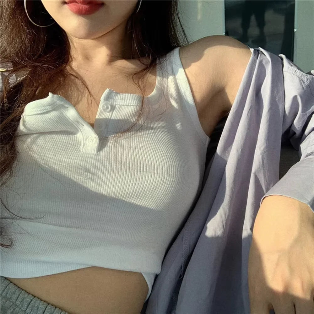 Women's Knitted Round-Neck Casual Tank Top