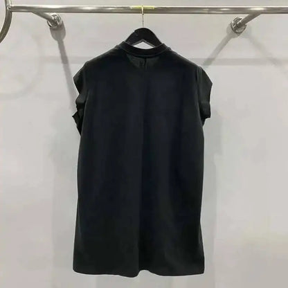HKSH Summer New Men's Tide Dark Cotton T-shirt Classic Large Size Loose Ragged Edge Solid Color Tank Tops Chic Punk Vest HK2022