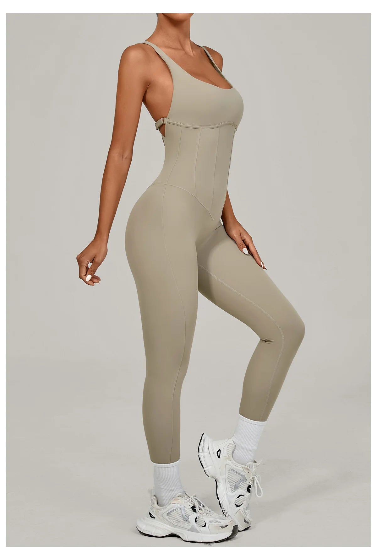 Women's Workout Backless Purple Jumpsuit