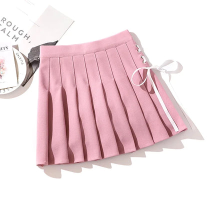 Women's Black Gothic Pleated Mini Skirt