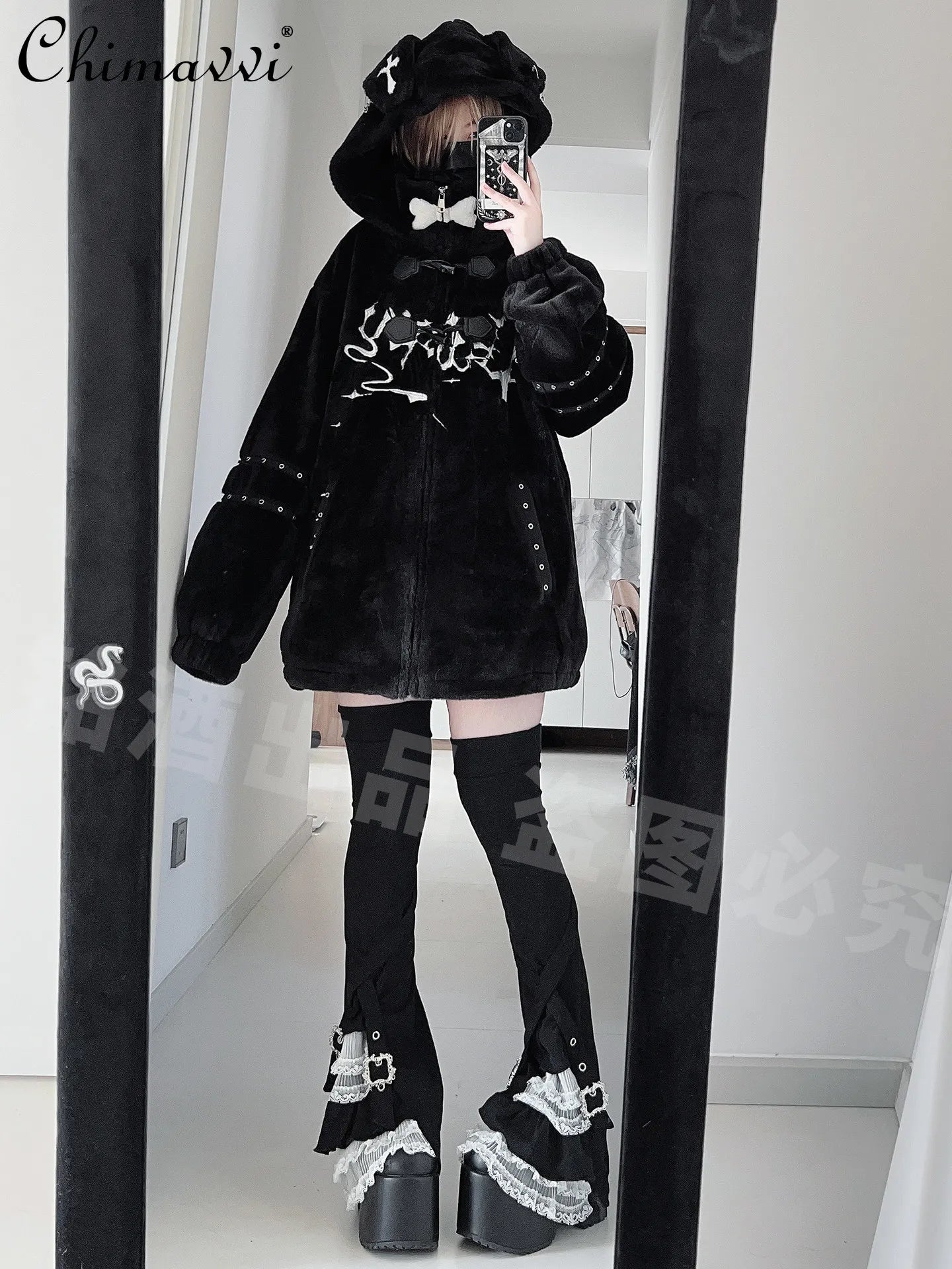 Women's Y2K Punk Puppy Hooded Jacket