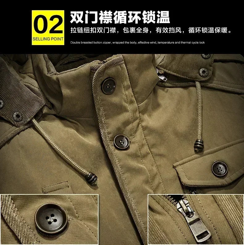 Thermal Hooded Casual New Coat Thermal Thick Jacket Men Military New Jacket Parkas Winter Men's Pile Jacket Outdoor Coat Men's
