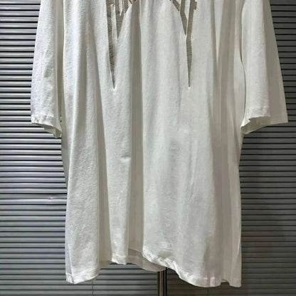 HKSH Summer Men's Tide Dark High Street Trendy Letters Print T-shirt Women Round Collar Cotton Oversized Loose Short Tees HK3578