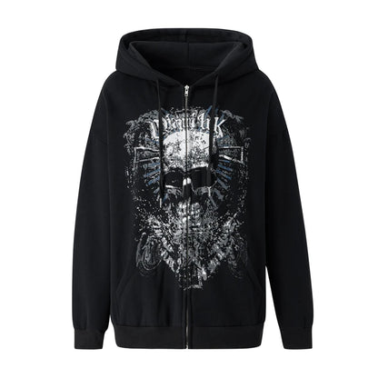 Hoodie Kawaii Y2k Anime Cartoon Goth Zip Up Hoodie Woman Harajuku Streetwear Loose Long Sleeve Sweatshirts Femme Sweatshirts