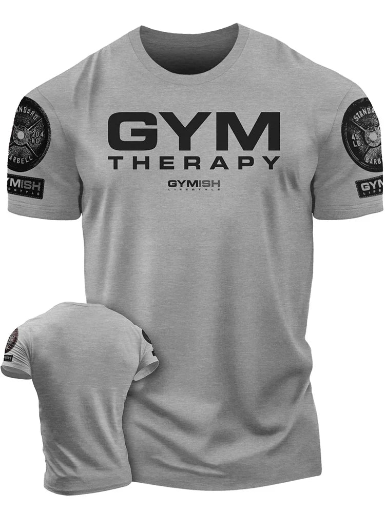 Apex Ritual Men's GYM Letter Print T-Shirt – Breathable Cotton Training Tee