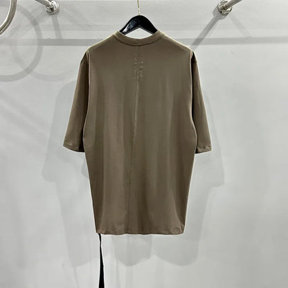 HKSH Spring Summer New Men's Tide Streetwear Cotton Solid Color Loose RO Style Short Sleeves Large Tees Chic Dark T-shirt HK2008