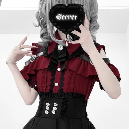 Women's Jirai Kei Lolita Long-Sleeve Blouse