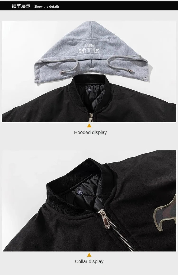 Autumn Winter Pilot Jacket Men Women Badge Star Vintage Bomber Jacket Embroidery Men Fashion Hip Hop Windbreaker Coat Streetwear