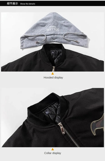 Autumn Winter Pilot Jacket Men Women Badge Star Vintage Bomber Jacket Embroidery Men Fashion Hip Hop Windbreaker Coat Streetwear