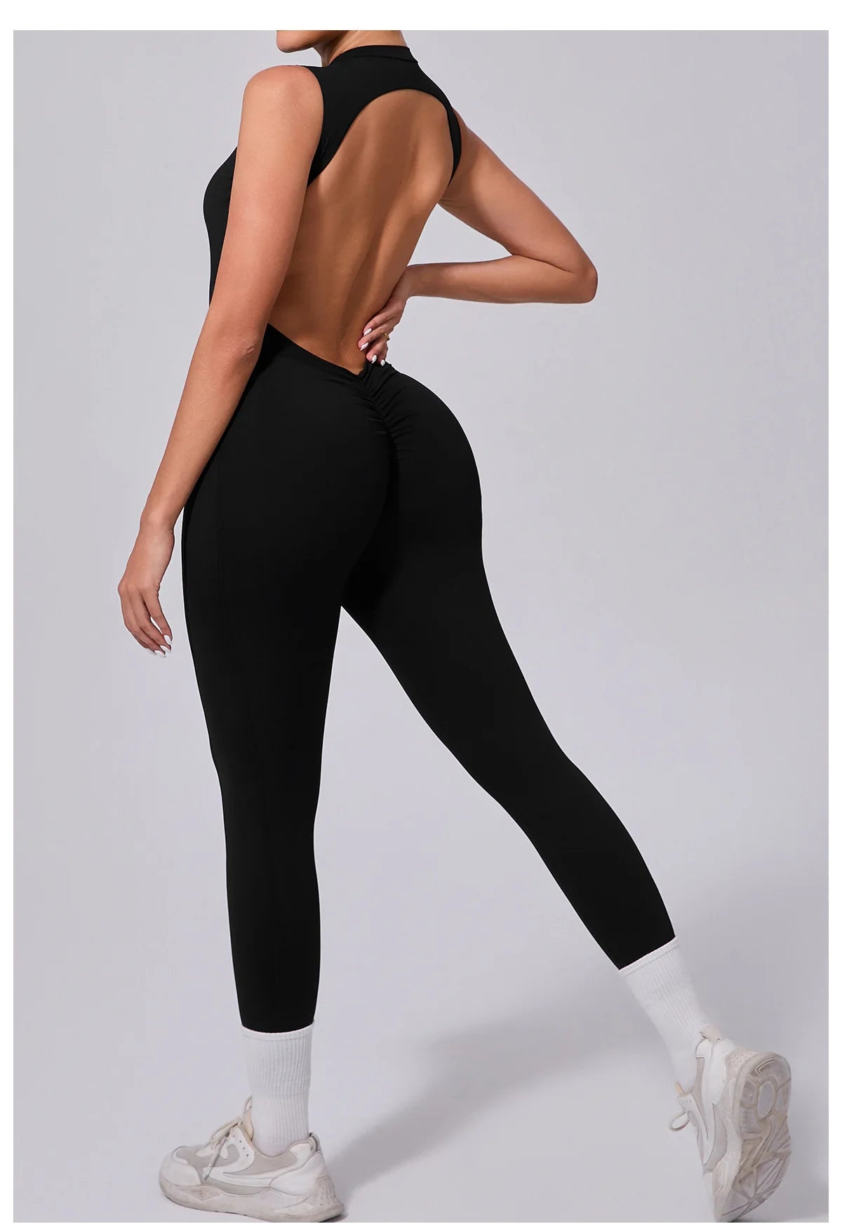 Women's Workout Black Jumpsuit