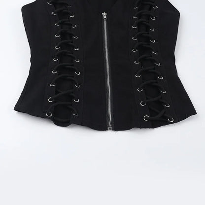 Women's Gothic Zip Slim Tank Top