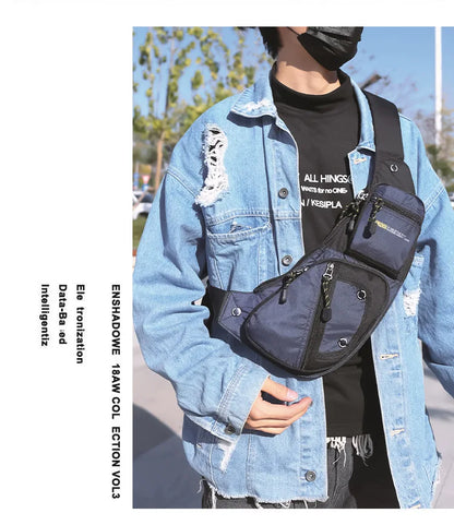 2025 New Men's Oxford Cloth Crossbody Bag Casual Single Shoulder Bag Fashionable Street Style Leisure Chest Bag for Men