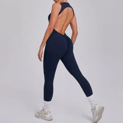 Women's Workout Black Jumpsuit