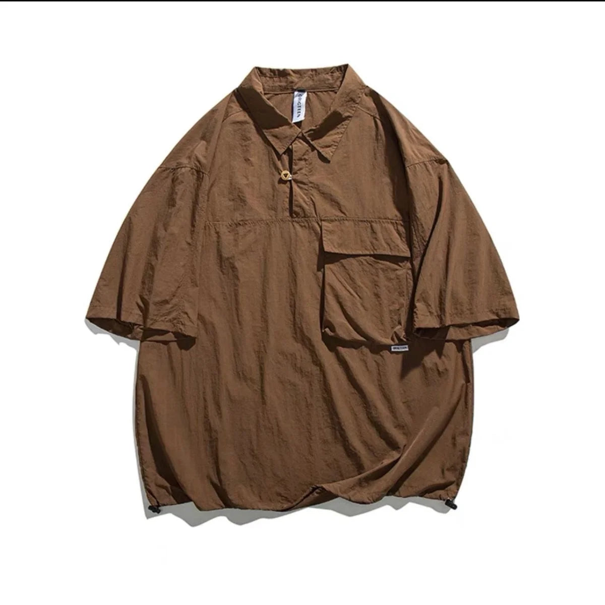 2024 New Summer Japanese Mens Set Harajuku Mid Sleeved Trendy Shirt+ Wide-leg Cargo Pants 2-pcs Thin Casual College Male Suit