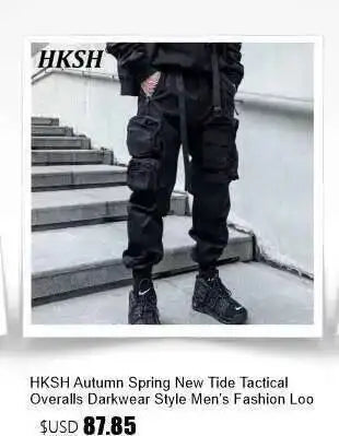 HKSH Summer New Men's Tide Dark Cotton T-shirt Classic Large Size Loose Ragged Edge Solid Color Tank Tops Chic Punk Vest HK2022