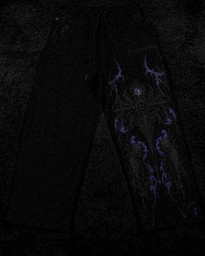 BREATHEDIVINITY men's sports pants for jogging, fitness and leisure, with printed patterns, straight and wide fit long pants