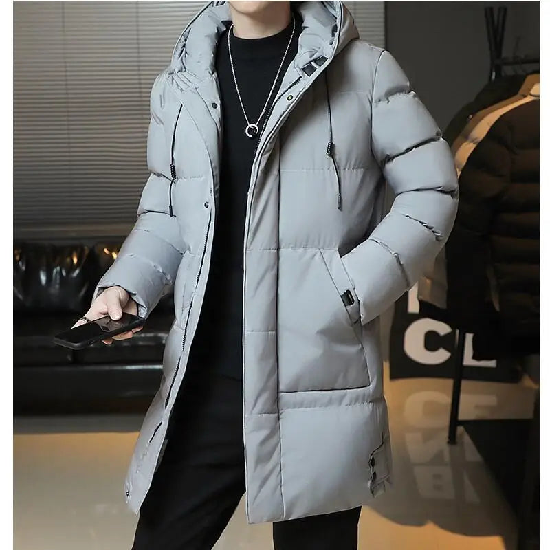 Slim Fit Jackets New Winter Jackets For Men Hooded Casual Long Cotton Jackets Thicker Warm Parkas New Male Outwear Winter Coats