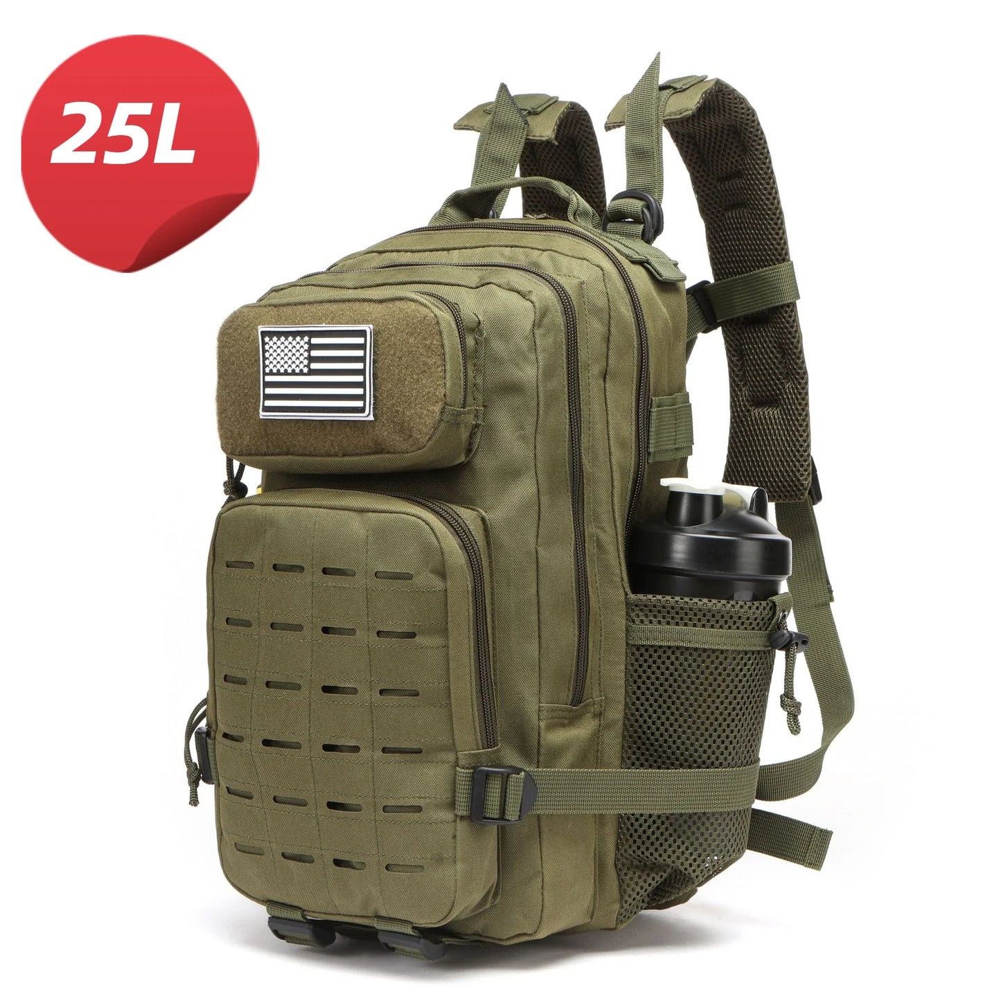25L/50L Tactical Backpack Bag Hunting MOLLE Backpack GYM for Men Outdoor Hiking Travel Rucksack Witch 2 Bottle Holders