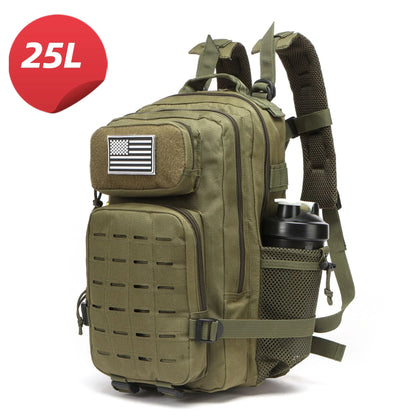25L/50L Tactical Backpack Bag Hunting MOLLE Backpack GYM for Men Outdoor Hiking Travel Rucksack Witch 2 Bottle Holders