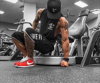 Men's Cotton Tank Top Gym Fitness Bodybuilding Sleeveless Singlet Workout Vest Summer Casual Basketball Shirt Male Sports Tops