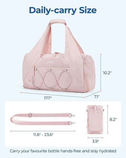 BAGSMART Gym Bag for Women Lightweight Duffel with Shoe Compartment Yoga Travel Tote Bag with Wet Pocket