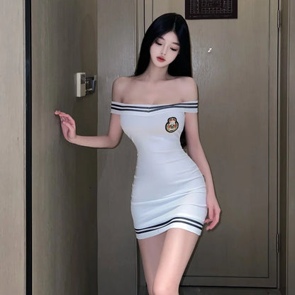 Women's Off-Shoulder White Bodycon Dress