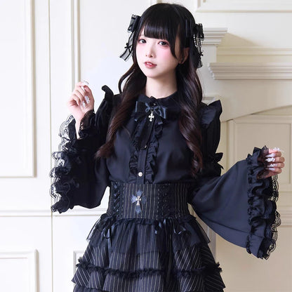 Women's Jirai Kei Lolita Long-Sleeve Blouse